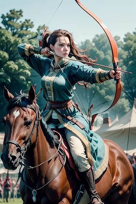 female archer, archery, mounted archery