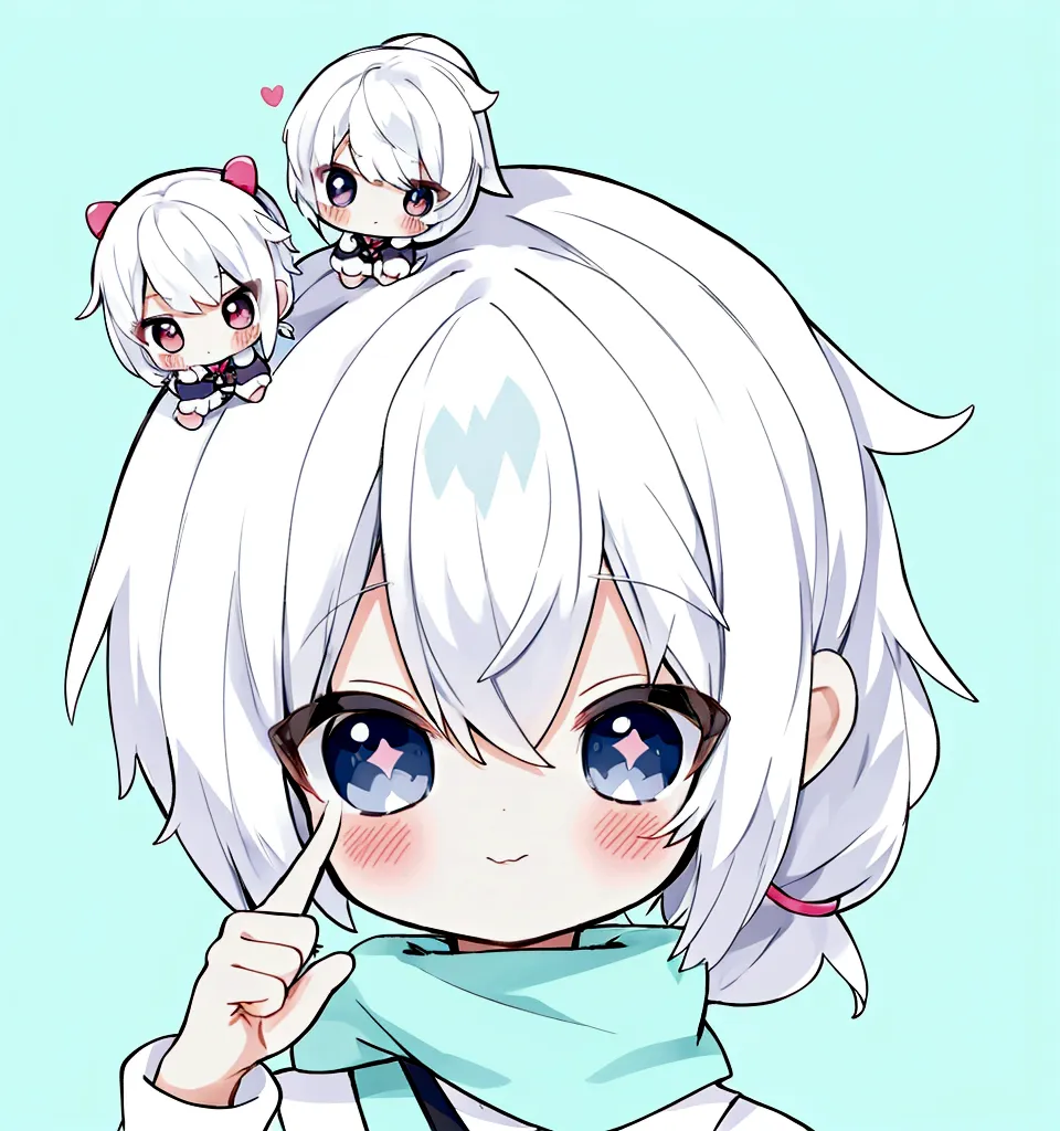 anime girl with white hair and a bow on her head, cute anime face, silver hair girl, cute anime style, kawaii realistic portrait...