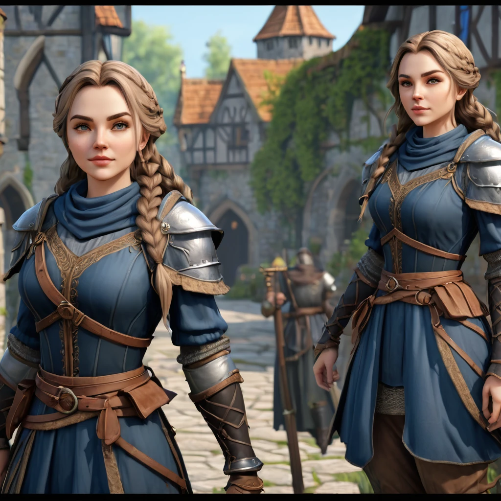 game character, rpg style game, medieval characters, bealtiful characters, assets for game, female, 4k