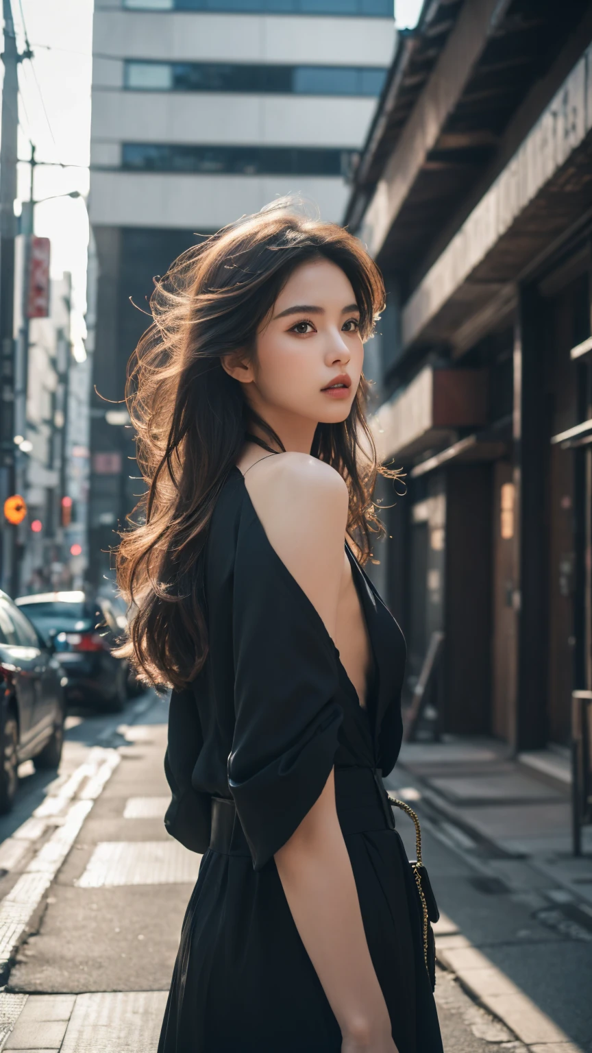 Tokyo、Street、Fashion Snap、real、snapshot、Stylish、Fashion Model、Mode Fashion、In front of the building wall、(best quality,4K,8K,highres,masterpiece:1.2),ultra-detailed,(realistic,photorealistic,photo-realistic:1.37),HDR,studio lighting,sharp focus,