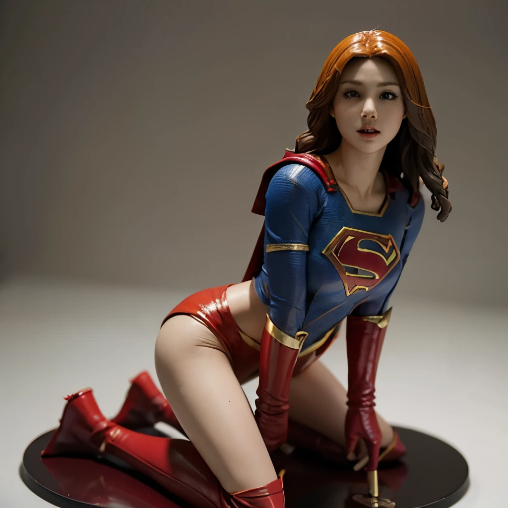 A close up of a statue of a woman in a superman costume - SeaArt AI