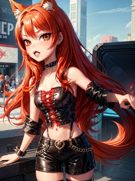 Ginger hair, red head, emo punk girl, goth girl, fox ears, punk princess, emo red head, bratz doll, camel toe,