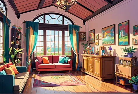 A beautiful house, big, spaceus, modern,  (masterpiece best quality:1.2) delicate illustration ultra-detailed,  (disney-related ...