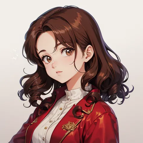 Hoshino Ai, illustration, Drawing, look at the viewer, pair, White Male, brown hair and beard, woman with red and curly hair, br...