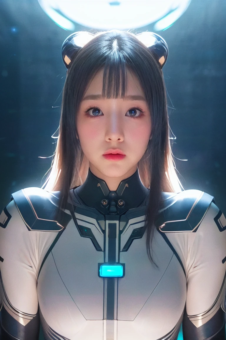 upper body,solo,[:(black background:1.5):90],Gradient background,1mechanical girl,(1kaijin:1.2),curvy,lights on armor,mecha headglass,Luminous Arms,laser eyes,expressionless,glowing skin,dynamic angle,
colorful,outline,hdr,ray tracing,nvidia rtx,subsurface scattering,pbr texturing,post-processing,anisotropic filtering,depth of field,maximum clarity and sharpness,16k raw,luminescent particles,cinematic lighting,lens flare,dramatic_shadow,fantasy,chromatic aberration, intricate details,ultra high res,photorealistic,dramatic lighting,sangonomiya kokomi