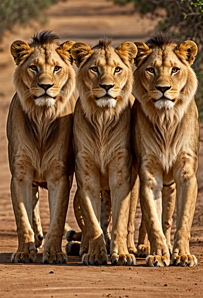((main part)),(((better quality))),((ultra detailed)),Lion family, three lion cubs and a lioness