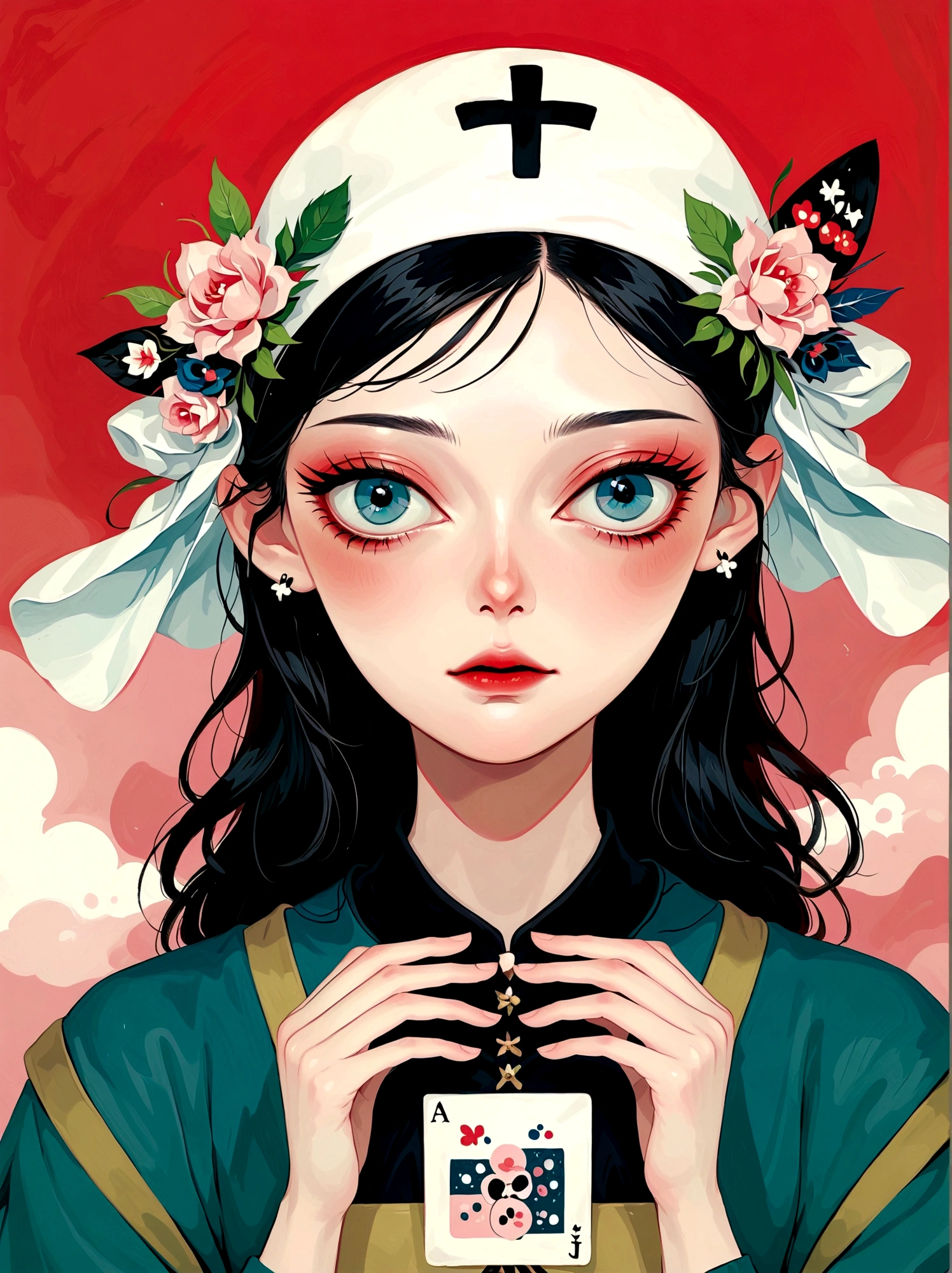 Japanese horror style Japanese pop surrealism, author：Yukika Kosaka, Nguyen Gia and Joao Nguyen, 
