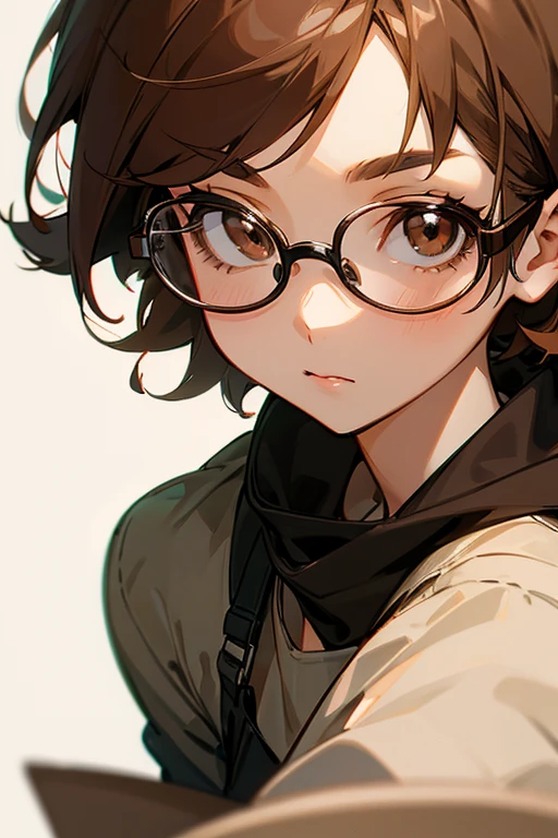 A girl, brown short  hair, brown eyes, she is wearing glasses closed her YouTube channel