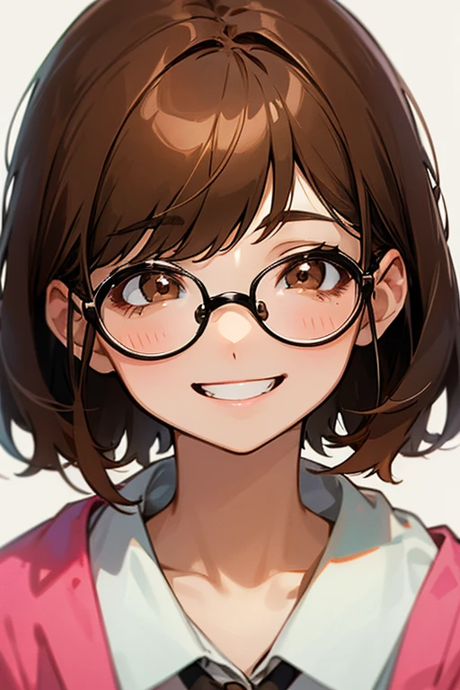 A girl, brown short  hair, brown eyes, she is wearing glasses closed her YouTube channel