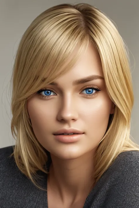 blonde very realistic face full face 