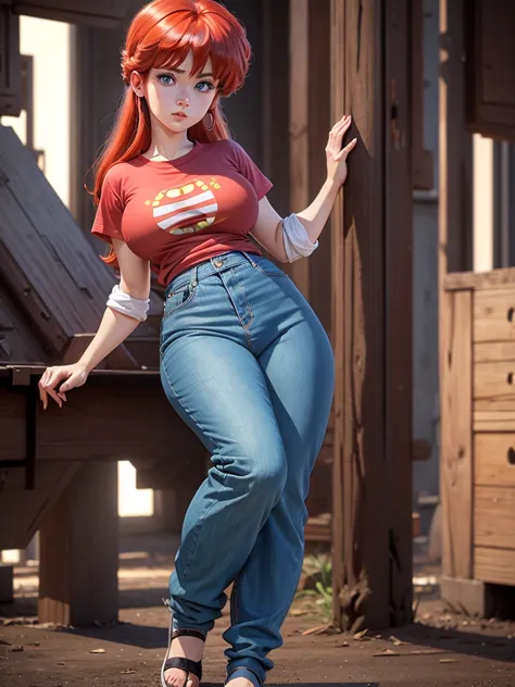 (Ranma)(1solo)(1girl)((Solo)) ((Masterpiece)) ((High Quality)) (slim thick)((Perfect Face)) ((Huge Breasts)) ((Wide Hips)) ((Nar...