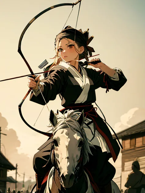 hunter, Kyudo, Kyudo, (Shooter), Archer, (masterpiece), highest quality, Elf, 1girl, uhd, retina, masterpiece, ccurate, anatomic...