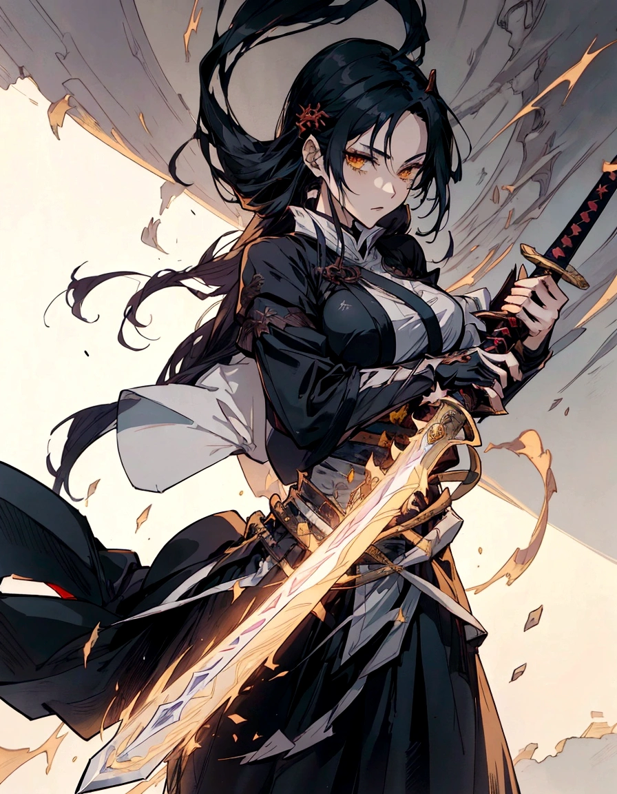 chica anime con una espada y un vestido negro, chico guapo en el arte de Demon Slayer, asesino de demonios rui fanart, ella está sosteniendo una espada katana, con espada grande, by Yang J, ella esta sosteniendo una espada, sosteniendo una espada en su hombro, Estilo artístico de Demon Slayer, sostiene una espada negra, Sosteniendo una espada larga, espadachín, sostiene una espada