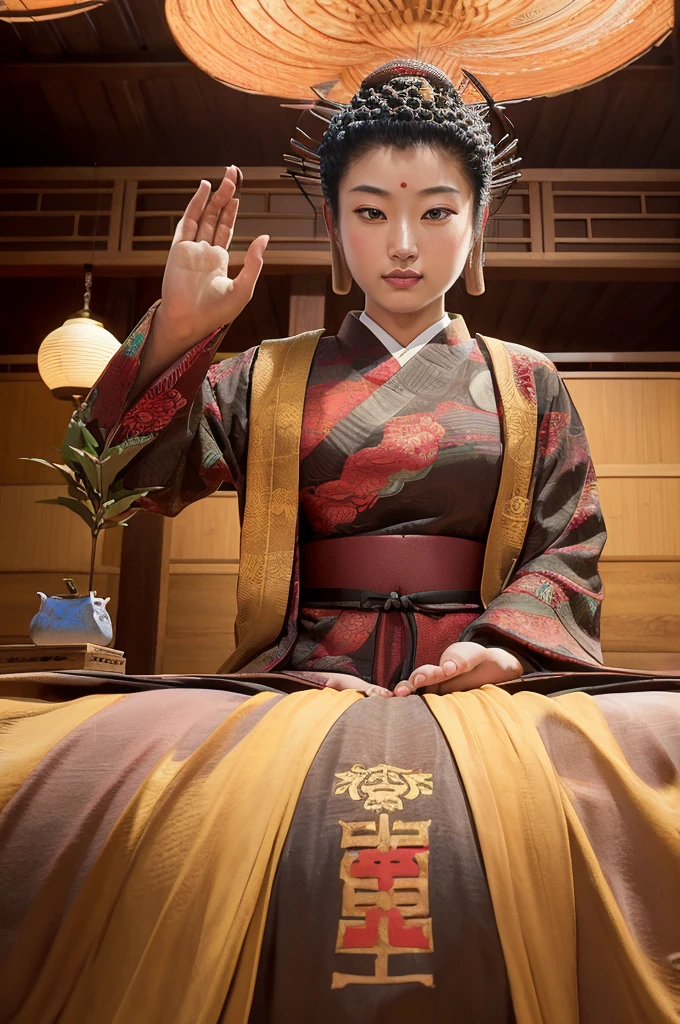 Crie uma arte digital inspirada no tradicional Ukiyo-e, o famoso estilo japonês de impressão em xilogravura. Buda real e cara maluca no hipopótamo correndo,A cena deve capturar um momento da vida cotidiana no Japão do período Edo, incorporando elementos como paisagens naturais, lindas cortesãs, atores de kabuki, ou guerreiros samurais. Use uma paleta de cores que lembre os tons vibrantes, mas delicados, encontrados nas estampas Ukiyo-e, e preste atenção aos detalhes e texturas para evocar o intrincado trabalho artesanal da forma de arte original.