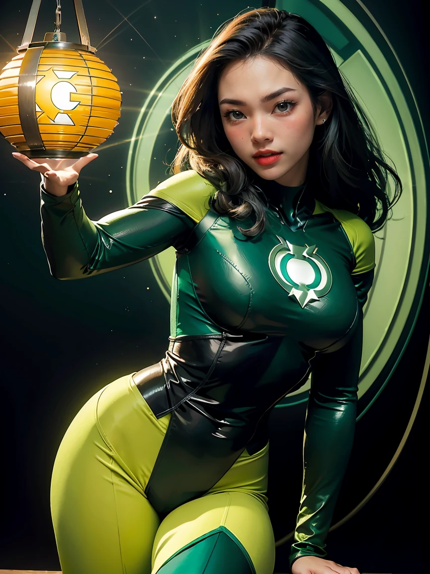 Una mujer hermosa con estilo,Linterna Amarilla (en Inglés: Green Lantern) es un superhéroe de DC Comics. Creado por Martin Nodell y Bill Finger, El Linterna Verde original fue reformulado como un nuevo superhéroe con el mismo nombre en la década de 1960., el personaje original se hizo conocido por el nombre que sus padres llamaban Alan Scott y por un tiempo adoptó la identidad de Sentinela. (Brasil).
El Linterna Verde actual, miembro fundador de la Liga de la Justicia de América. Esta vez, ella ayudó a consolidar al nuevo Green Lantern como un héroe popular, con un tema más cósmico.
labios delineados, mono verde, ombligo cubierto, constituir,
muscular, piel apretada, Todo el uniforme verde., mujer musculosa, mono verde, mono amarillo,
mirando al espectador, (pechos medianos: 1.4), (pechos colgantes: 1.3), (pechos llenos: 1.4), (realism: 1.5), (Realisitc: 1.4), (absurdo: 1.4), 8K, ultra detallado, Mujer hermosa detallada, (sólo uno:1.4), 1 chica, (Mirando al espectador:1.2), sexy,