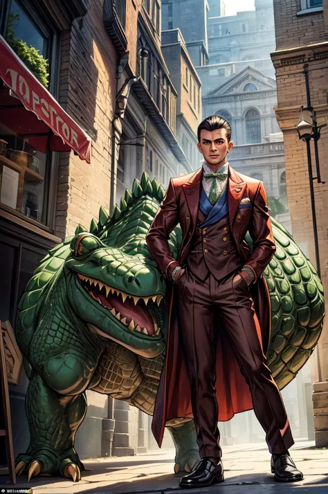 “...crocodile man cut his hair in the latest fashion, like a london dandy dressed - and finally saw the light&quot;.