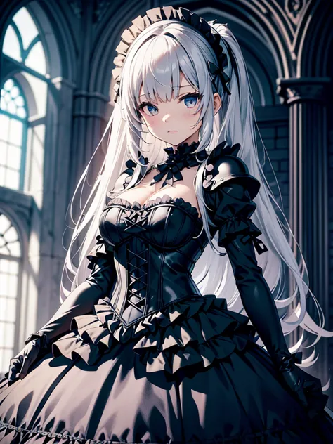 Gothic Lolita Dress Armor、　Silver Armor, Excessive frills