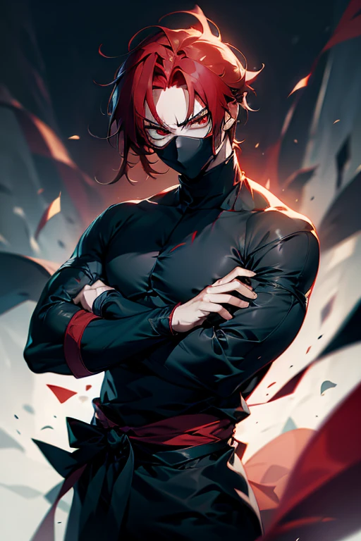 an anime character where his class is rogue , he has red hair and red eyes