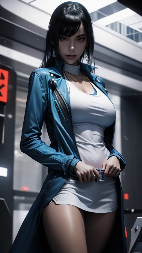 Prepare to be amazed by this unique 3D rendering of a female character, with a futuristic aesthetic that will transport you to a...