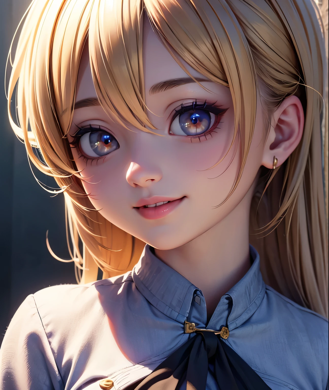 Young and cheerful girl, smiling, morning landscape, beautifully detailed eyes, beautifully detailed lips, highly detailed eyes and face, long eyelashes, blonde hair, smiling, (Highest Quality, 4k, 8k, High Resolution, Masterpiece: 1.2), Ultra Detailed, (Realistic, Photorealistic, Photorealistic: 1.37), HRD, UHD, Studio Lighting, Ultra Fine Painting, Sharp Focus, Physically Based Rendering, Highly Detailed, Professional, Vivid Colors, Natural Light