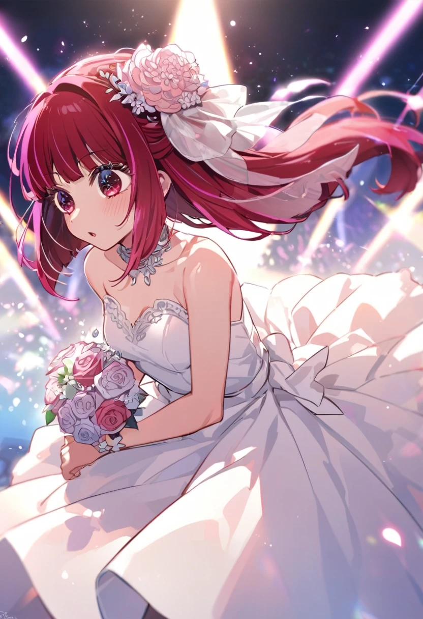 robe de mariée、une personne、cheveux roux、Raccourcis、Arima Kana