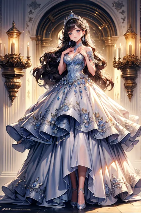 Elegant princess, Very detailed, Beautiful, Highest quality, more details, more accurate, Full body 