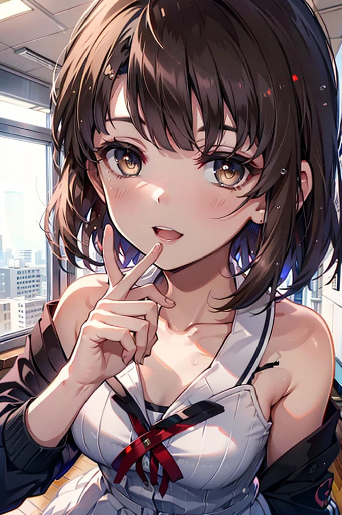 Katoumegumi, Megumi Katou, Brown Hair, short hair, (Brown eyes:1.5),happy smile, smile, Open your mouth, Red Tank Top Shirt,White long skirt,Black pantyhose,ピンヒールOpen your mouth,
break looking at viewer,whole body,
break indoors, office,
break (masterpiece:1.2), Highest quality, High resolution, unity 8k wallpaper, (shape:0.8), (Beautiful and beautiful eyes:1.6), Highly detailed face, Perfect lighting, Extremely detailed CG, (Perfect hands, Perfect Anatomy),