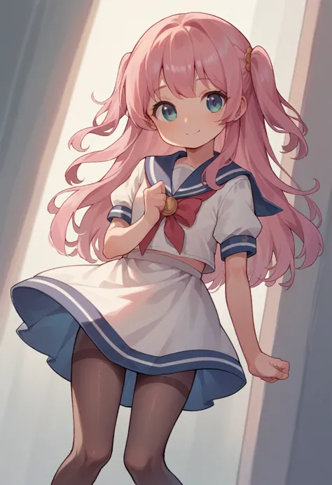 pantyhose,loli,sailor,dress,cute,pink hair