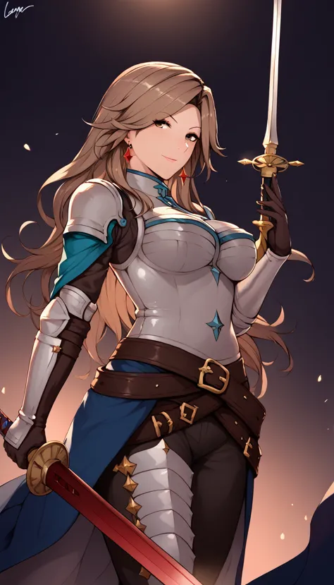 score_9, score_8_up, score_7_up, score_6_up, uncensored, katalina \(granblue fantasy\), brown hair, forehead, parted bangs, long...