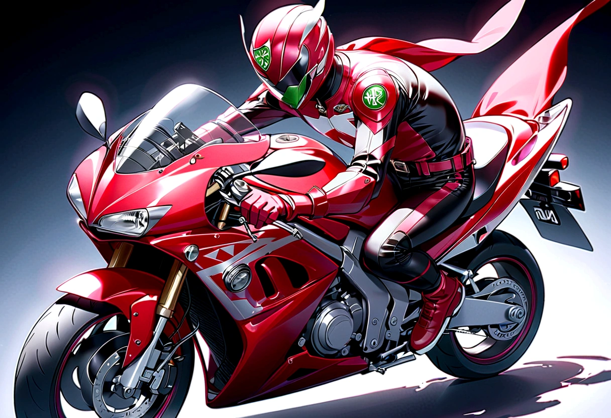 masked rider on a motorcycle