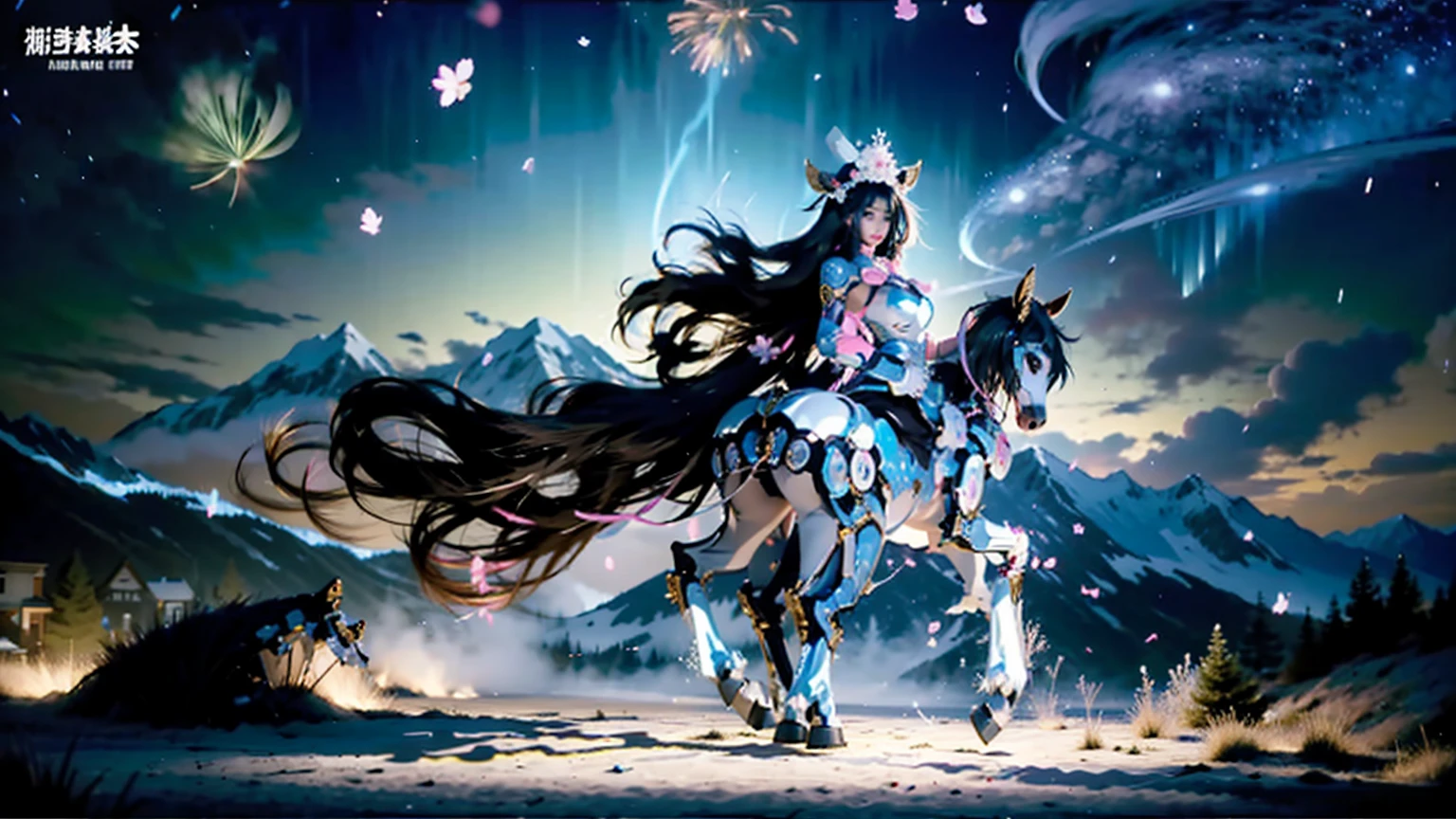 In the beautiful illustration of this super-grand scene，The ultra-long-distance lens shows us（More than eight distinctive and beautiful female centaurs，Half Man, half horse，Half Man, half horse，PRİNCESS：2.7），Their Personality、Distinctive and vivid features。from（shining, Angelic, snow-white centaur from heaven：1.1），arrive（Nightmarish fiery red Half Man horse surrounded by flames：1.1）、Arrive again（Green Half Man Horse, The wind spirit flying in the sky：1.1）、Arrive again有（One-horned blue Half Man horse surrounded by lightning：1.1），arrive（A mechanical mecha with shining metallic light：1.1）、Arrive again（A powerful dragon-shaped Half Man horse with colorful dragon scale leather：1.1）、Arrive again（A slender elven centaur that is graceful and agile：1.1）Elegantly put on a flower crown、arrive（Enchanting and charming Tiflin centaurs：1.1）、Arrive again（The succubus Half Man has an indescribable sexy feeling：1.1）。Each Half Man character fully demonstrates his unique style。The illustration uses advanced artistic techniques and tools，Use nesting、Weaving、Editing、view、interlude、Montage and other artistic techniques，Divide the scene into parts according to geometric arrangement，Each part corresponds to a role，from and more efficiently utilize space，Let eight Half Man horses exist in one picture at the same time，（The style tends to be weird、Hayao Miyazaki、Aesthetic、Unspeakable：3.3）。Advanced brush tools via Midjourney、Color Palette、Material packs and model packs、Texture tools，For each Half Man horse, Exquisite props are designed to increase racial characteristics、Clothing and physical features，Enhances the character's personality and visual appeal，（Stunning landscapes in illustrations，The sky is changing、rainbow、Aurora、Stars and Moon，Incorporating iconic landmarks such as Mount Everest，and fireworks、tranquil lake、Natural and urban elements of waves and neon lights，Create a magical atmosphere：1.5），Centaurs demonstrate their unique abilities and equipment in a variety of environments，This is true even in extreme alien landscapes。Using Midjourney&#39;s Toolaterial packs、Texture tools、The color palette makes depicting details vivid and Practical，from complex hairstyles and different ethnic characteristics、Body、Appearance characteristics、Clothing arrives with realistic textures，Greatly improved the realism of the Centaurs and their surroundings，The fusion of multiple art styles adds vitality to the characters&#39;Movement at all angles，The overall visual experience is further enriched。The final illustration is described as "masterpiece"，It has the following characteristics "best quality" and "Practical"，Show details of the creative process、Level of creativity and craftsmanship。 Human Development Report，（Reality，masterpiece quality，best quality）