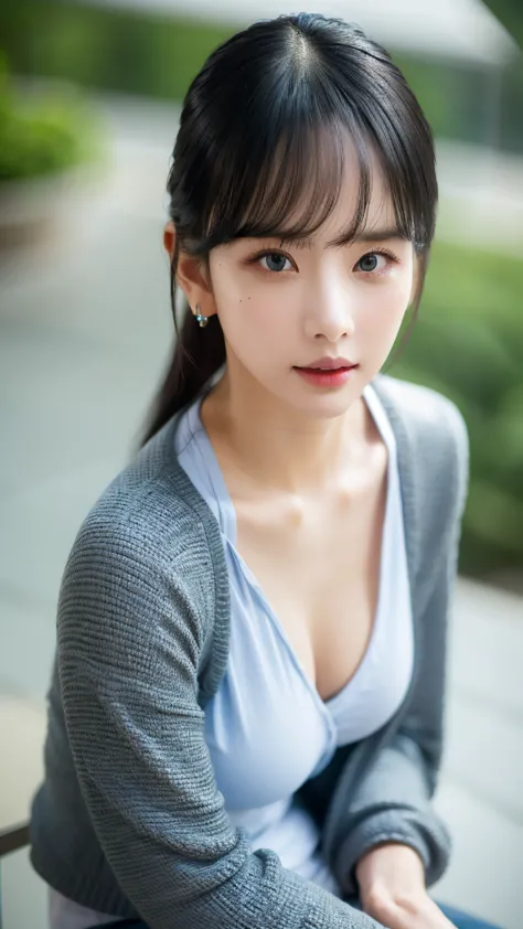 teacher, lecturer, university, small breast, sexy pose, model pose, earring, extremely detailed eyes, extremely detailed face, b...