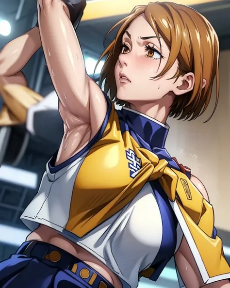 a close up of a person wearing a basketball uniform, a picture, inspired by kentaro miura, trending on pixiv, kugisaki nobara, j...