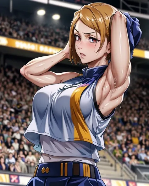 a close up of a person wearing a basketball uniform, a picture, inspired by kentaro miura, trending on pixiv, kugisaki nobara, j...