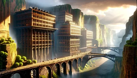 ((masterpiece)),((best quality)),((high detial)),((realistic,))
Industrial age city, deep canyons in the middle, architectural s...