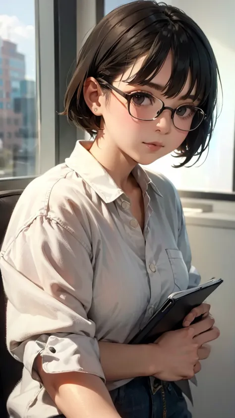 Cute girl with glasseasturbation