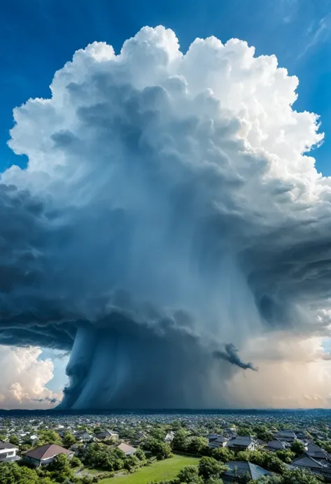 A huge tornado appears in the blue sky、Overwhelm the surrounding clouds。This natural phenomenon is、With its power and beauty,々su...