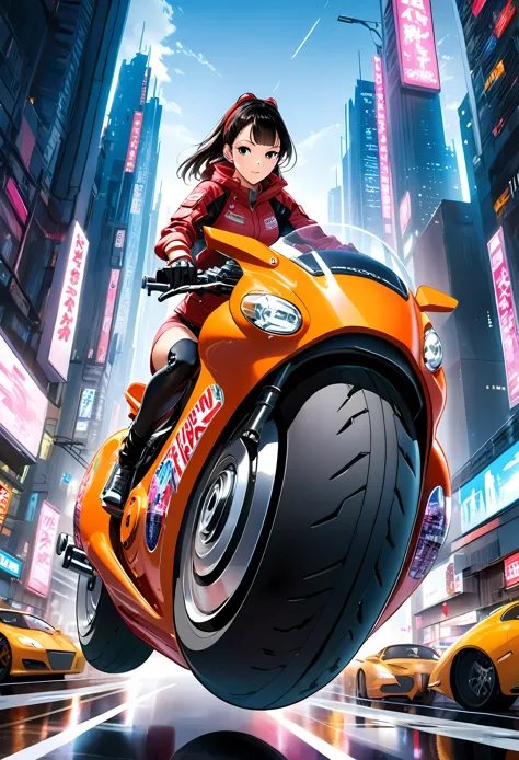 create a detailed image of a futuristic motorcycle inspired by the iconic bike from the classic akira manga/anime. the motorcycl...