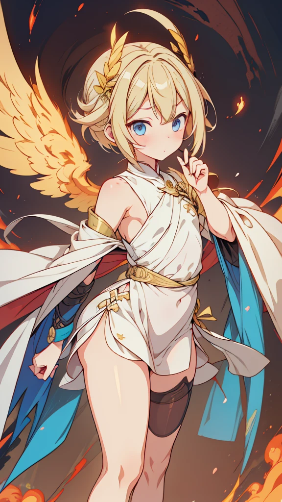 Angel boy，Cuteboy，femboy，Thick thighs，cute thigh，希腊风gown，blond，blond，高开叉gown，laurels，boy，wing，wing，boy，Poker face，cute，cute，cute，Plump thighs，Flesh，Close-up above the waist，flat chest，gown，cheongsam，Sexy cheongsam，cheongsam style，wing，wing，wing，gown下摆，Long hem