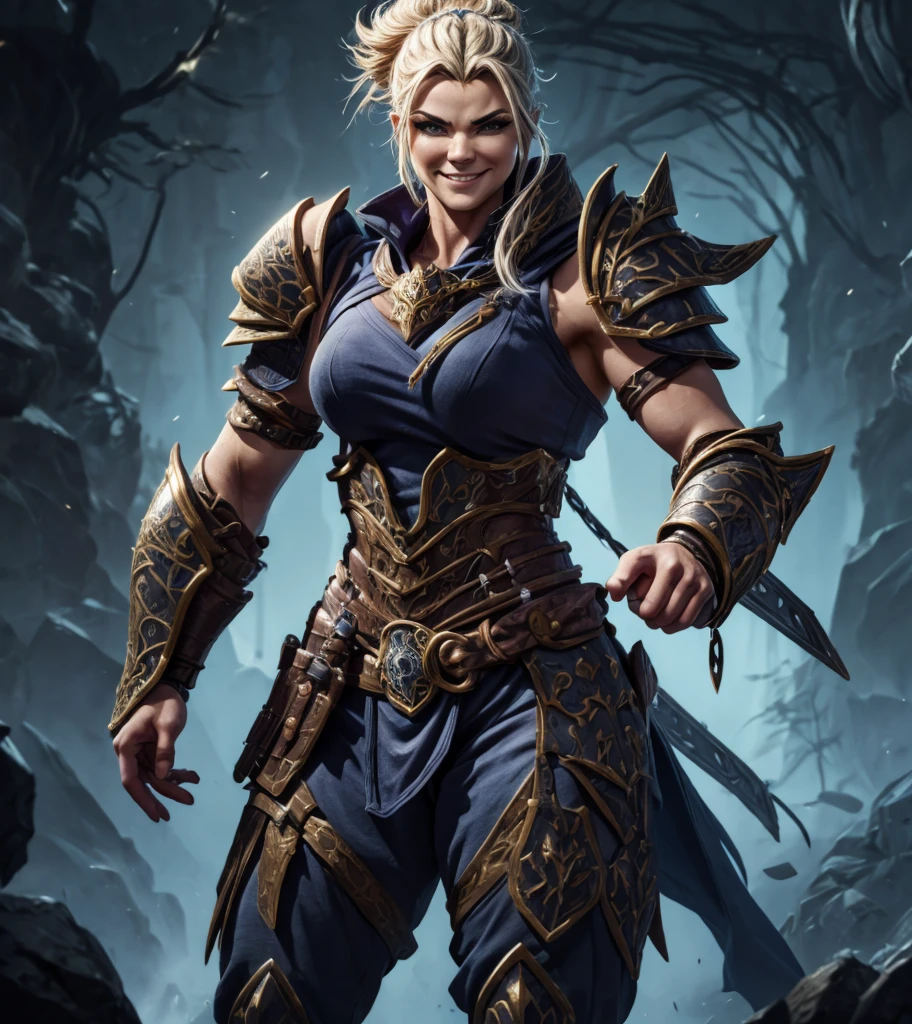 (((Solo character image.))) (((Generate a single character image.))) Generate a character for a fantasy role playing game. Looks like a fierce, sexy female medieval fantasy gladiator.  Looks very imposing and sinister.  Looks like a stone cold killer.  Looks like a powerful, muscular female gladiator for Dungeons & Dragons.  Looks fierce, dangerous and deadly.   A single character portrait, fantasy art, fantasy attire, attractive, very sexy, muscular, powerful body, detailed muscles, youthful, woman in her early 20’s, (((intense, serious stare))), voluptuous, female warrior, powerful, dangerous, (((sleazy smile))), (((sexy armor))), revealing armor, gorgeous face, sexy mouth, Dungeons & Dragons character portrait, intricate details, ultra detailed, extremely detailed hands, ultra detailed clothes, combat ready pose, ultra detailed hands, epic masterpiece, ultra detailed, intricate details, hyperdetailed hands,  award winning, fantasy art concept masterpiece, trending on Artstation, digital art, unreal engine, 8k, ultra HD, centered image

