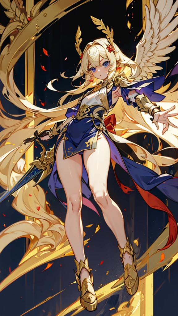 Angel boy，Cuteboy，femboy，Thick thighs，cute thigh，希腊风gown，blond，blond，高开叉gown，laurels，boy，wing，wing，boy，cute，cute，cute，Plump thighs，Flesh，Close-up above the waist，flat chest，gown，cheongsam，Sexy cheongsam，cheongsam style，wing，wing，wing，gown下摆，Long hem