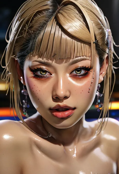 a young woman with beautiful detailed eyes, beautiful detailed lips, extremely detailed face and long eyelashes, Himiko toga, na...