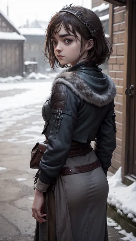 8k, maisie williams face, beautiful face, game of thrones character model, maisie williams as arya stark, smiling, pale white sk...