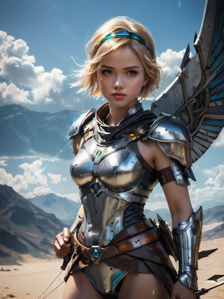 (best quality, masterpiece, colorful, dynamic angle, highest detailed)upper body photo, full body photo, fashion photography of cute mechangel, glowing 4 wings, solo, glowing armor, glowing halo, building, glowing mechanical 4 wings (intricate details, hyperdetailed:1.15), detailed, light passing through hair, (official art, extreme detailed, highest detailed) ral-elctryzt 