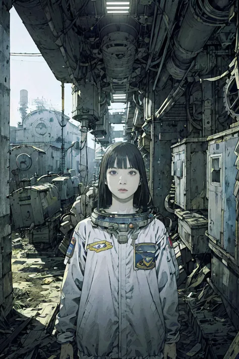 8K,Absurd, High resolution, Super detailed, masterpiece, sharp shadows,Down,Tatsuyuki
One girl,child,Abandoned stations,Astronau...