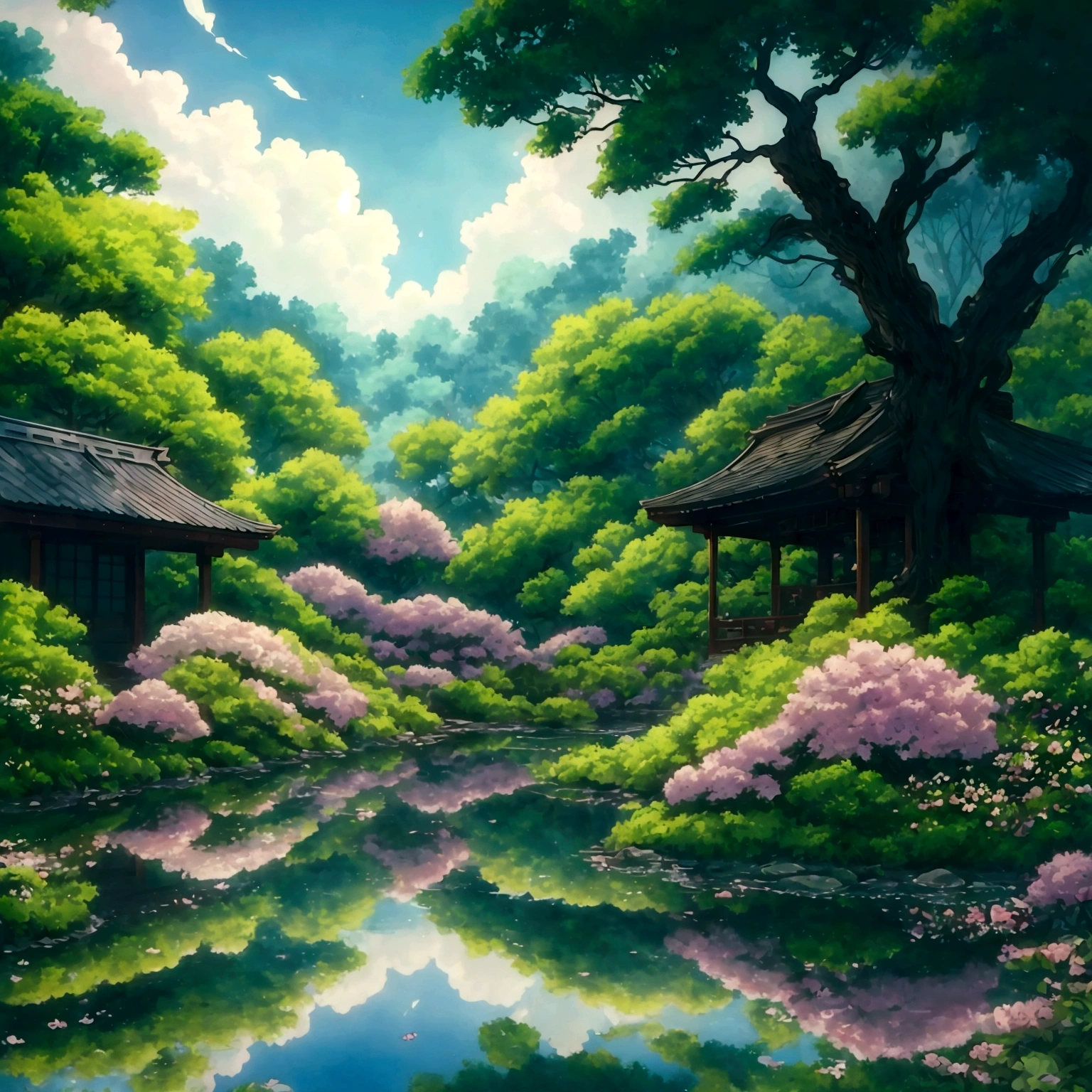 flower園,flower畑,Surreal illustration , Otherworldly, ,Highly detailed and magical lighting, Intricate forest details, Surrounding vegetation and river, Solarpunk ,landscape, , Beautiful foliage with beautiful lighting and realistic proportions, Like a movie background, 8K, Highest quality, masterpiece, 空のcloudと星.baptism,Baptism,Garden of Eden,Colorful,夢のようなlandscape, cloud, light piercing through the cloud, Reflection on the surface of the water, Gentle waterfall,flower々, flower ,Quiet atmosphere, Richness in details, Surreal beauty, Magical Aura, ファンタジーlandscape, High quality digital art, Vibrant colors, Fantastic lighting, Enchanting atmosphere, Artistic Expression, Otherworldly feeling, Beautiful brushwork, Magnificent View, Peaceful tranquility, Immersive Experience, Breathtaking views, Picturesque views, Mysterious charm, Mysterious atmosphere, Nuances, A magical dream. There are no people, Nobody is here