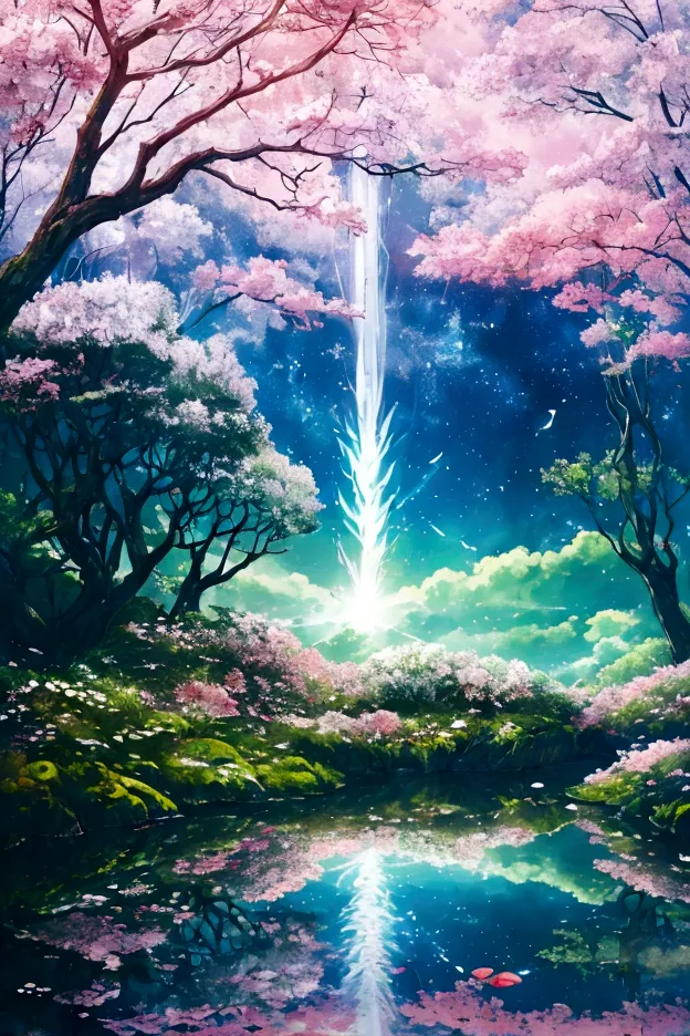 flower園,flower畑,surreal illustration , otherworldly, ,highly detailed and magical lighting, intricate forest details, surroundin...