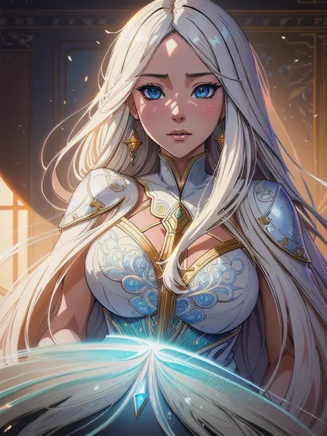 anime version,full long white hair highly intricate detailed, light and shadow effects, intricate, highly detailed, digital pain...