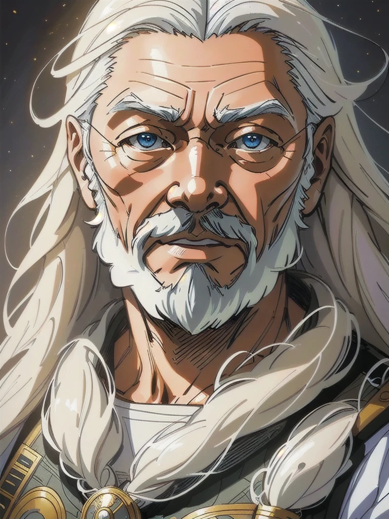 1 anciano,anime version,full long white hair highly Intrincado detailed, efectos de luces y sombras, Intrincado, muy detallado, pintura digital, estación de arte, Arte conceptual, Liso, enfoque nítido, ilustración, arte anime digital avanzado, iluminación atmosférica, cara detallada, 8K, sede, estación de arte, por Makoto Shinkai, stanley artgerm lau, ¡vaya!, rossdibuja”