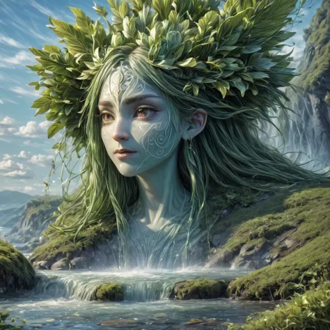 The face remains unchanged., Action changed, Meditation is cultivated, Fairy spirit floats, runes, The sea sits